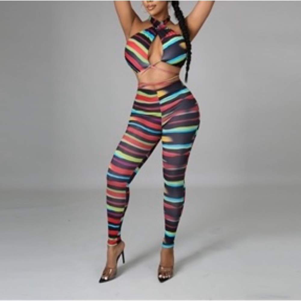 Multicolor Striped Jumpsuit